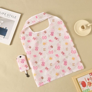 Personnalisable 210D Polyester RPET Écologique Pliable Oxford Carry Shopping Bag Nouveau Design Géométrique Logo pour Voyage Réutilisable - Product Image 4