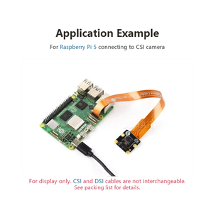 สายเคเบิลแบบยืดหยุ่น CSI FPC สำหรับ Raspberry Pi 5 อย่างเป็นทางการ 22 พิน 15 พิน โมดูลกล้อง 35um ทองแดงชุบทอง 200 มม. - Product Image 3