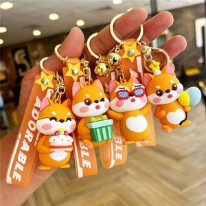 3D Plastic Shiba Inu Eco-Friendly <b>Car</b> <b>Key</b> <b>Ring</b> Pendant Decoration. Soft Cute Cartoon Animal Birthday Party Gift Wholesale - Product Image 2