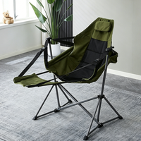 Chaise longue d'extérieur pliable et inclinable, chaise lune portable à dossier haut pour le camping, les pique-niques, les barbecues en plein air et les voyages