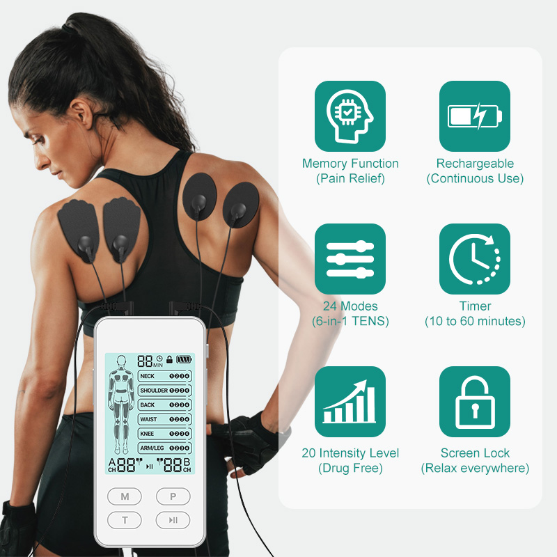 Wireless TENS Machine For Pain Relief,8 Modes 19 Levels For Neck Chest Hands | UK