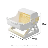 Bac à litière pour chat semi-automatique en PP de grande taille, utilisation quatre saisons, toilette pour animaux de compagnie semi-fermée, pliable, vente directe d'usine