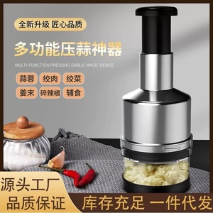 Multi Functional Garlic Chopper Stainless Steel Manual Vegetable Cutter Kitchen Tool For Home Use - Product Image 5
