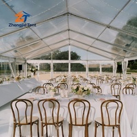 Tente de réception personnalisée avec toit transparent, imperméable, toutes saisons, pour restaurant en plein air, terrasse d'hôtel, bistrot, café, exposition