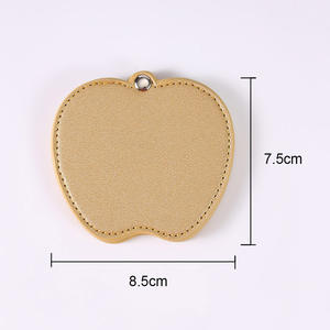 مرآة مكياج محمولة بتصميم تفاحة ذهبية وفضية من زونيين، مرايا جيب صغيرة بشعار مخصص لهدايا عيد الميلاد - Product Image 4