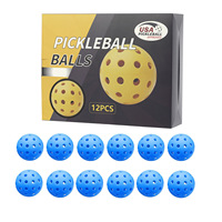 Lot de 12 balles de pickleball de qualité supérieure approuvées par l'USAP, 40 et 26 trous, balles de pickleball extérieures/intérieures avec boîte de couleur, parfaitement équilibrées