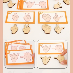 Rompecabezas Educativo Montessori de Jardín de Infancia para el Reconocimiento de Gestos, Material Didáctico Interactivo de Mesa con Bloques de Construcción - Product Image 3