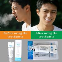 Dentifrice blanchissant aux herbes triple action - Antibactérien, pour dents sensibles, usage domestique, nettoyage en profondeur, menthe verte, élimination des taches