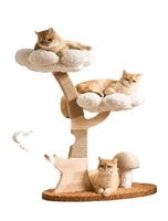 Arbre à chat coloré et grand format avec hamac floral, poteaux en sisal et peluche de qualité supérieure – Mobilier pour chat