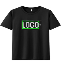 Aplicación de teléfono inteligente programable LED pantalla de camiseta luz intermitente pantalla RGB batería recargable luminosa fiesta luz camiseta