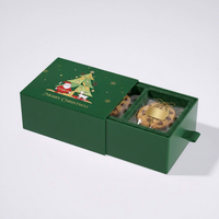 Vente flash - Boîte cadeau de Noël en carton alimentaire avec séparateurs, design personnalisé de Père Noël, pour biscuits au chocolat