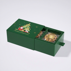 Vente flash - Boîte cadeau de Noël en carton alimentaire avec séparateurs, design personnalisé de Père Noël, pour biscuits au chocolat - Product Image 2