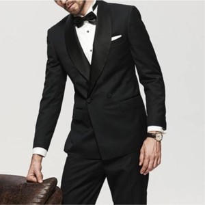 2025 New Design Black Double Breasted Men <strong>Suits</strong> Slim Fit Formal <strong>Wedding</strong> Tuxedos for <strong>Boyfriend</strong> Fashion Elegant Homme Groom Sets - Product Image 2