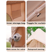 Tente de camping gonflable 12 m² 420D Oxford Tissu Colonne d'air à deux pièces Installation rapide Abri extérieur étanche