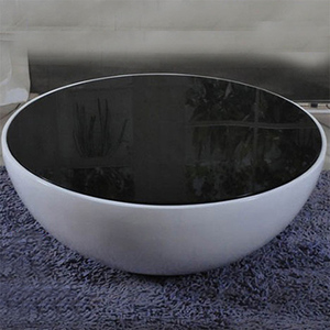 โต๊ะกาแฟทรงกลมทำจากไฟเบอร์กลาสสีดำทรงกลมสำหรับใช้ในสวน C056โต๊ะข้างขนาดเล็กเฟอร์นิเจอร์ทันสมัยบ้านหรูหรา - Product Image 2