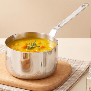 Pentola Cilindrica in Acciaio Inox 304 a 3 Strati, Antiaderente, Non Rivestita, per <span class=keywords><strong>Latte</strong></span> e Alimenti per Bambini, Piccola Casseruola per Uso Domestico in Cucina - Product Image 1