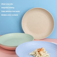 Meilleures ventes : Ensemble d'assiettes à collation écologiques pour enfants, motif végétal coloré, en plastique de paille de blé, petit format, pour restes et os