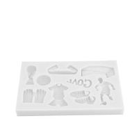 YS Fußball Fußball Match Thema Silikon form Zucker Craft Kuchen Dekorations werkzeug Fondant Form Handwerk Kunst Harz Ton Schokoladen formen