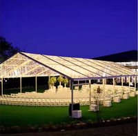 Tente de réception en PVC transparent toutes saisons, utilisation jour et nuit, structure en aluminium