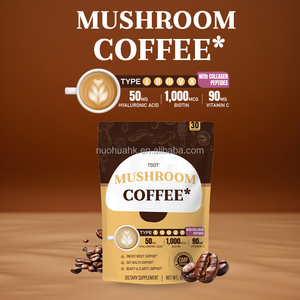 Café en Polvo con Champiñones, Péptidos de Colágeno, Ácido Hialurónico, Biotina, Vitamina C, Suplemento Dietético - Product Image 1