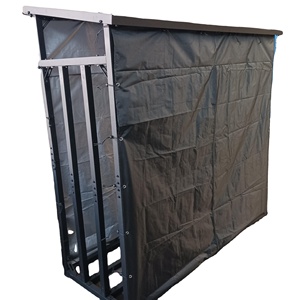 Leñero de 185x70x185 cm con Techo Metálico, Estante para Leña, Almacenamiento de Leña Apilable para Exteriores - Product Image 2