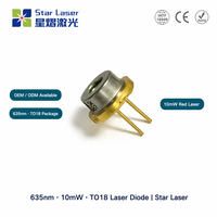 Diodo Láser Rojo QSI QL63F5SX 635nm 10mW TO5.6 5.6mm Modo TM LD para Puntero Láser, Nivelador y Sensor
