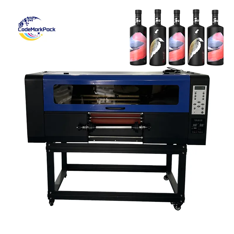 Máquina de impresión de transferencia de película PET UV pequeña todo en 1 de 17 "Laminación de película de lámina dorada 2 en 1 Impresora UV DTF adhesiva A4 A3 dorada