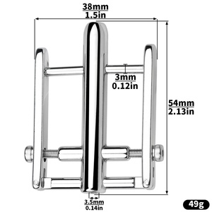 2025 New Fresh Style Cock Cage Men's Chastity Device with Lock Sleek Sliver Metal <b>Dildo</b> Sex Toy Chastity Cage for Male - Product Image 5