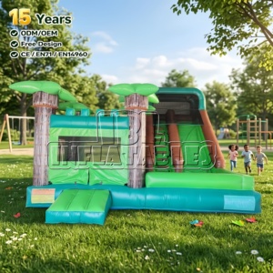 <span class=keywords><strong>Castillo</strong></span> Inflable Comercial con Tobogán de Palmera Tropical, Certificado CE, <span class=keywords><strong>para</strong></span> Niños, Alquiler <span class=keywords><strong>para</strong></span> Eventos al Aire Libre - Product Image 1