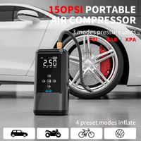 Démarreur de voiture, gonfleur de pneus, compresseur d'air, moniteur de pression des pneus, lumière d'urgence - Matériau ABS, 220V, affichage LCD de la pression