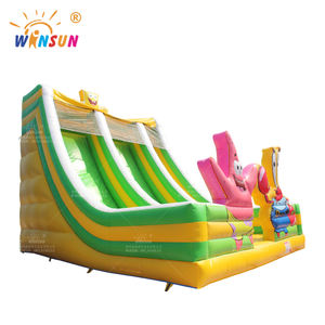 Tobogán Acuático Inflable Gigante de Doble Carril WINSUN con Temática de Bob Esponja para Niños - Product Image 2