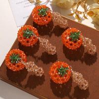 Pendentif texturé haut de gamme, élégant, en forme de kaki, avec boîte cadeau, bijou original pour petits anniversaires, ornements orange pour bagages