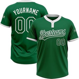 Op maat gemaakt honkbalshirt, softbalshirt, bedrukt, gepersonaliseerd met uw naam en nummer, jersey met twee knopen voor heren/dames/jeugd - Product Image 3