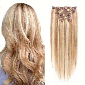 Extensions de cheveux humains vierges russes 100% Remy à clipser, invisibles, vente <span class=keywords><strong>en</strong></span> gros - Product Image 1