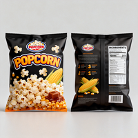 Sacs en plastique laminés personnalisés à fermeture arrière pour emballages de snacks, de chips, de pop-corn et de croustilles