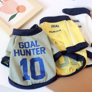 เสื้อยืดสุนัขแบบสปอร์ต ระบายอากาศได้ดี ลายวาฟเฟิลถัก สำหรับฤดูร้อน พิมพ์ลายธีมฟุต<span class=keywords><strong>บอล</strong></span>หมายเลข 10 เหมาะสำหรับลูกสุนัขและแมว ขายส่ง - Product Image 1