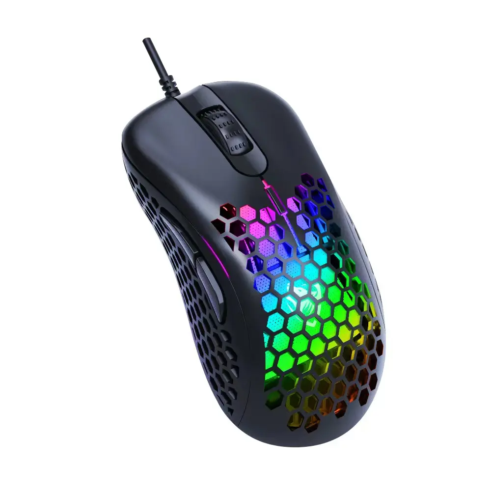 O Wired Gaming Mouse Light Weight RGB Backlit USB Mouse Gamer 6400dpi 6Keys Wired Ergonomic mouse rgb gaming