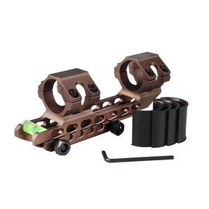 Supporto Integrato per Cannocchiale 25.4/30mm con Doppio Anello, Adattatore da Caccia per Weaver da 20mm con Livella a Bolla Nero/Marrone - Product Image 5