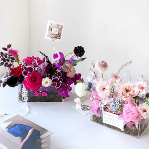 Boîte à fleurs en plexiglas <span class=keywords><strong>Transparent</strong></span> 9 roses, boîte à fleurs en acrylique, cadeau personnalisé de haute qualité - Product Image 6