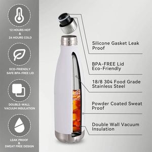 Custom Logo Stainless Steel Vacuum Insulated Tumbler <b>Bottles</b> 350ml/500ml/750ml/1000ml with Lid and Spoon - Product Image 4