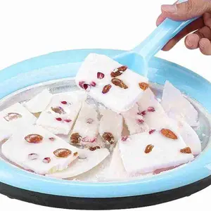 Tragbaren Heimgebrauch Mini Joghurt Gerollt Eis Maker Mit 2 Spatel Joghurt Eismaschine Pan