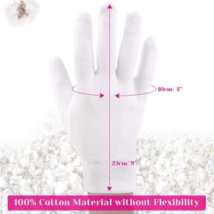 Guantes de Algodón Blancos para Mujer, Cosméticos, Nocturnos, para Eczema, Piel Sensible e Irritada, Terapia de Spa, Manos Secas, Hidratantes, para Conducir - Product Image 3