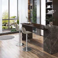 Tabouret de bar en bambou, tabouret haut moderne avec dossier réglable, chaise de bar nordique de luxe léger pour la maison, chaise de comptoir HD-762D
