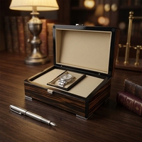 Caja de Reloj de Madera Personalizada de Fábrica con Acabado Brillante, Caja de Regalo Individual para Reloj con Grano de Madera Oscuro, Cierre Metálico, Venta al Por Mayor OEM
