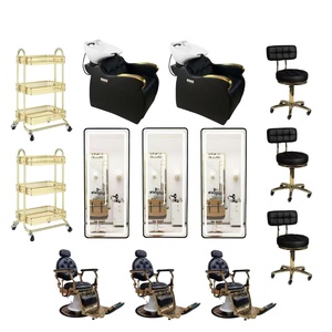 Ensemble de mobilier de salon de beauté professionnel à prix d'usine : Poste de coiffure avec miroir, fauteuil de lavage et autres équipements - Product Image 1