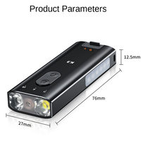 Lampe torche EDC K3 compacte 800LM avec chargeur rapide Type-C 11-en-1 à base magnétique et flash puissant pour l'autodéfense et la réparation automobile