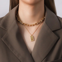 Collier en acier inoxydable avec pendentif en forme de pièce de monnaie de Vénus, portrait d'Élisabeth 1990, or 18 carats, bijoux pour femmes