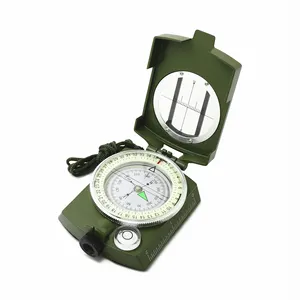 Geological Survival Camping Pocket Prismatic Compass Surveyor's Multifunctional Brunton Compass Keychain Brass