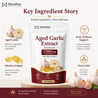Capsules de Gélules Molles d'Extrait d'Ail Marque Privée OEM, Supplément Herbal à l'Allicine, Formule Nutritionnelle Botanique Naturelle, 300 Unités