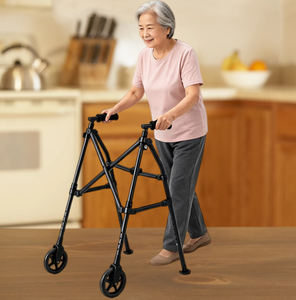 Andador Plegable con Rueda Delantera, Altura Ajustable, Antideslizante, Ayuda para la Movilidad de Personas Mayores, Soporte para Caminar en Interiores - Product Image 1